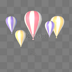 紫色气球海报图片_浪漫气球C4D立体漂浮气球