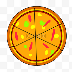 黄色圆弧披萨美食