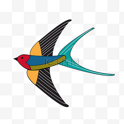 彩色的燕子图片_手绘飞翔的燕子 
