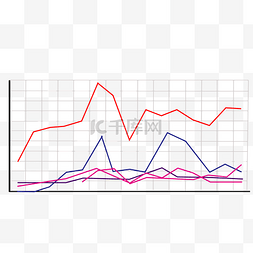 分析图分析图图片_彩色折线图图表插画