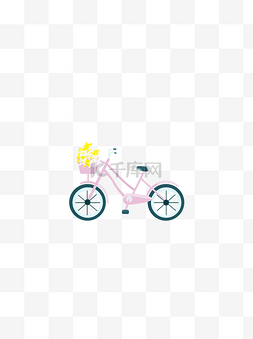 小车子卡通图片_卡通小清新自行车插画