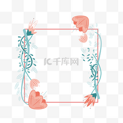 活动边框背景图片_红色花卉植物边框