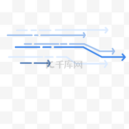 蓝色装饰物图片_蓝色流线型箭头PNG