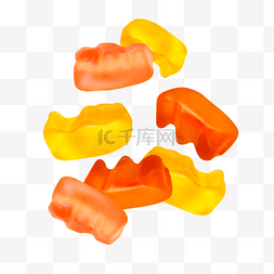 橙色漂浮图片_糖果实物点心糖小熊软糖