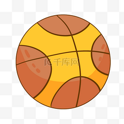 黄色条纹的篮球插画