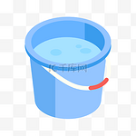 蓝色的水桶手绘插画