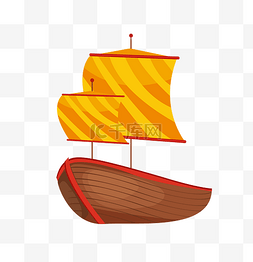 黄色船帆木船
