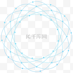 环线线稿图片_蓝色科技感椭圆圆环线条装饰