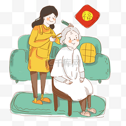 龙抬头人物图片_二月二修剪头发图