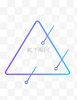 标题框通用图片_蓝色简约三角形海报边框