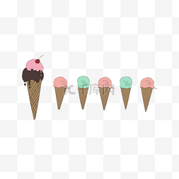 冰淇淋摆放图片_ 甜筒分割线 