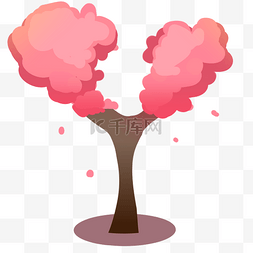 唯美的粉色樱花树
