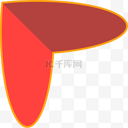 ai矢量扁平卡通红色描边装饰图案