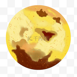 水彩星球星球图片_浅色系卡通水彩金星图案