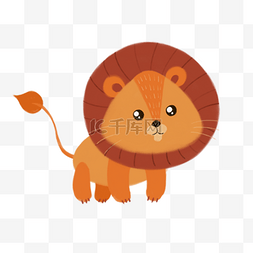猫和老鼠的狮子图片_一只卡通简笔画棕色小狮子免抠图