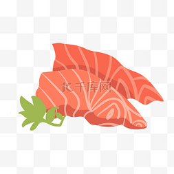 营养三文鱼手绘插画