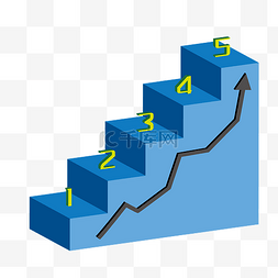 数字商务图片_蓝色台阶