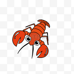 龙虾卡通插画图片_矢量图红色火锅龙虾