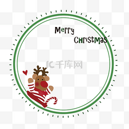 圣诞树免费图片_圣诞节麋鹿送礼物场景边框png免费