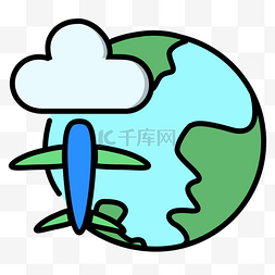 地球和飞机图片_绿色地球和飞机