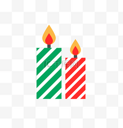 圣诞节红绿蜡烛条纹烛光温暖平安