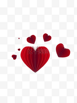 心折纸图片_感恩节立体装饰氛围元素红色爱心