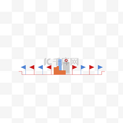 手绘建筑旗帜
