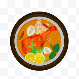 煲汤锅手绘图片_冬季滋补食物设计元素