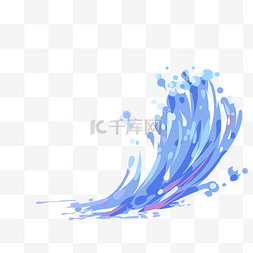 小海龟logo图片_蓝色海浪形状免抠小元素
