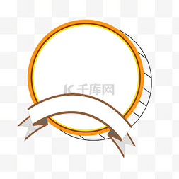 简约框架图片_黄色圆圈横幅标签