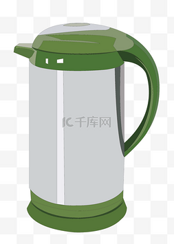 绿色的厨具水壶插画