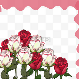 矢量玫瑰花图图片_女王节玫瑰花素材边框
