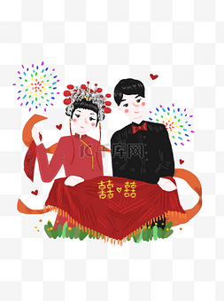 中式结婚素材图片_ 新人结婚照 