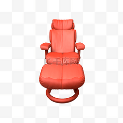 红色皮面吧椅图片_立体珊瑚红色舒适转椅