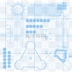 科技感的网格图片_抽象的蓝色科技感装饰