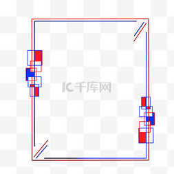 红蓝红蓝简约图片_红蓝创意科技边框