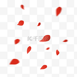 浪漫漂浮花瓣图片_红色漂浮卡通花瓣