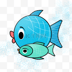 卡通手绘可爱动物双鱼