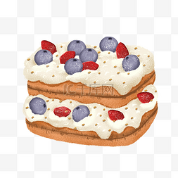 蓝莓草莓蛋糕图片_蛋糕PNG免抠图