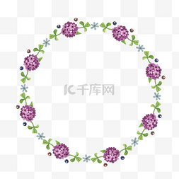 花纹扁平图片_紫色花卉边框