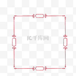 红色矩形图片_时尚中国风矢量边框