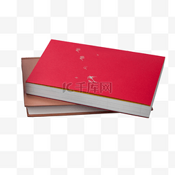 书本课本书籍图片_红色立体书本元素