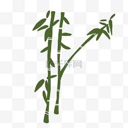 绿色竹子图片_清明节手绘竹子素材