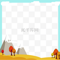 创意大树手绘图片_手绘美丽秋季边框