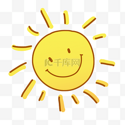 涂鸦太阳素材图片_黄色卡通太阳微笑