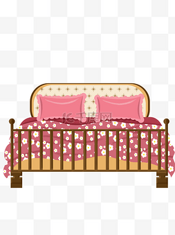 清新卧室图片_手绘卧室里的床设计