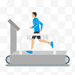 跑步机跑步图片图片_运动健康跑步机跑步扁平卡通设计