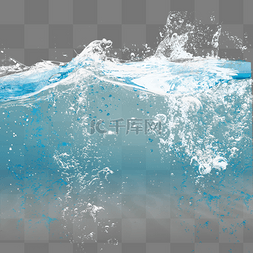 蓝色波纹图片_蓝色水面水滴元素