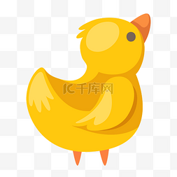 黄色手绘鸭子图片_手绘卡通动物小黄鸭