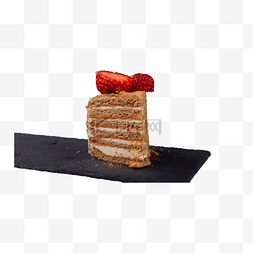 蛋糕实物素材图片_拿破仑蛋糕实物拍摄免抠